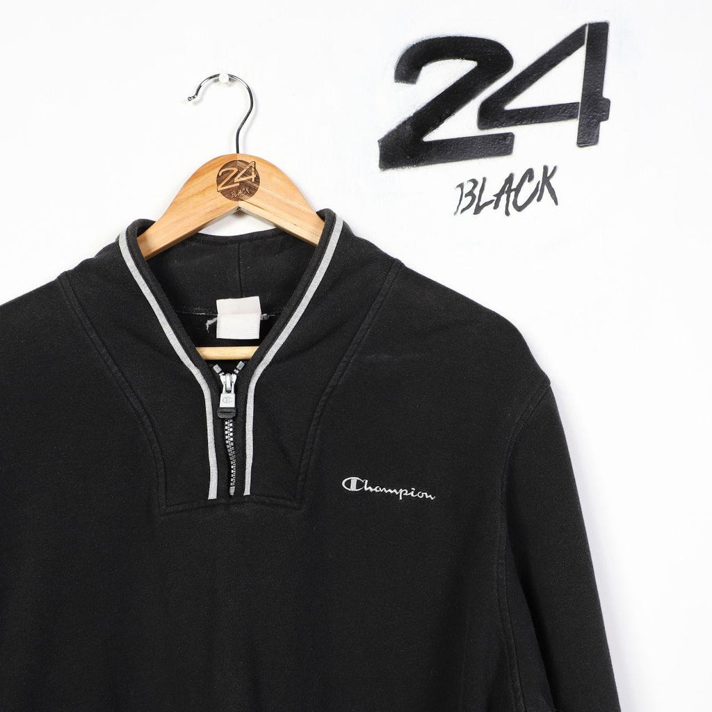 Vintage Champion 1/4 Zip Sweatshirt – 24 Black Vintage
